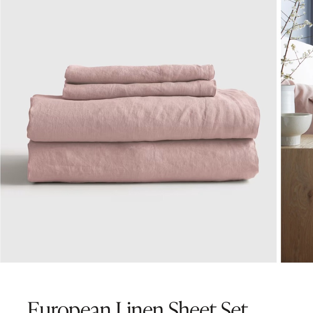 Cal King Quince European Linen Sheet Set
